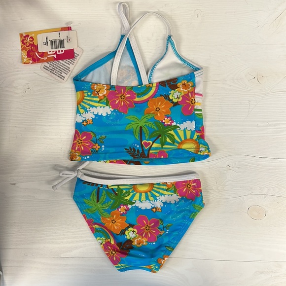 NWT Hula Star Blue Hibiscus Triangle Bikini Kids - Picture 7 of 7